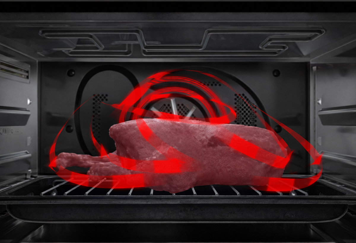 Απεικονίζεται λειτουργία ψησίματος κοτόπουλου με αέρα.